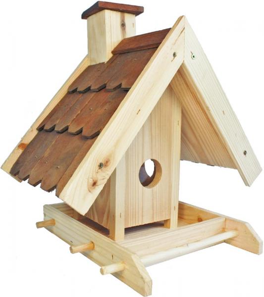 Vogelhaus - Holzdach – Fichte – Größe: L: 24 cm x B: 30 cm x H: 31 cm